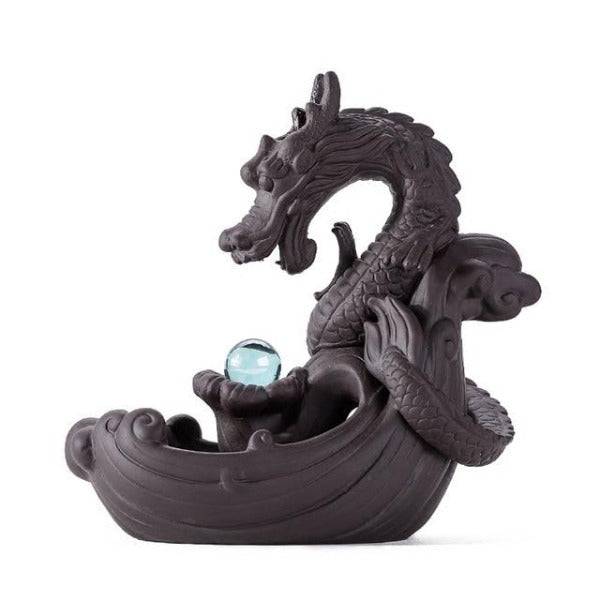 Pearl Guarding Dragon Backflow Incense Burner