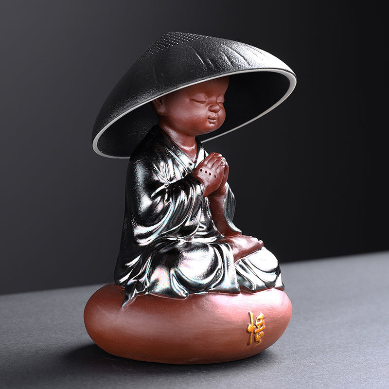 Little Monk With Tea Strainer Hat