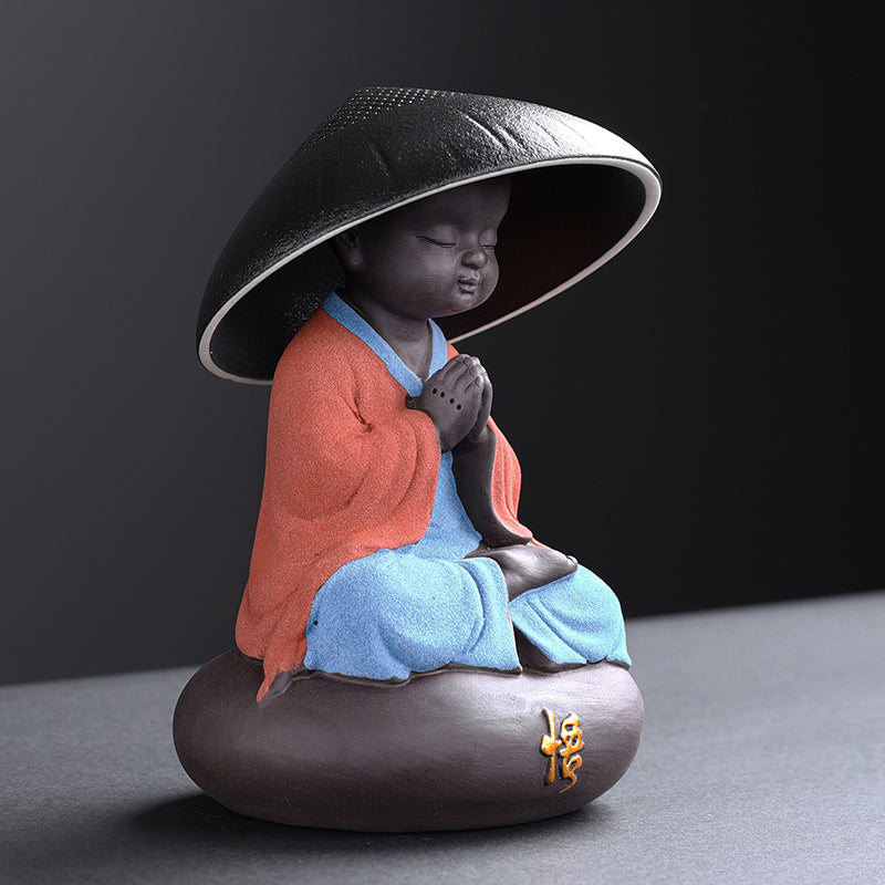 Little Monk With Tea Strainer Hat