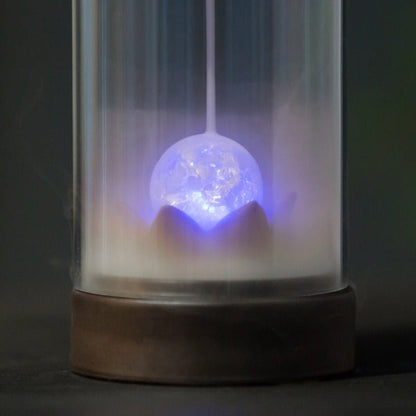 Lotus Crystal Ball Glass Backflow Incense Burner With LED