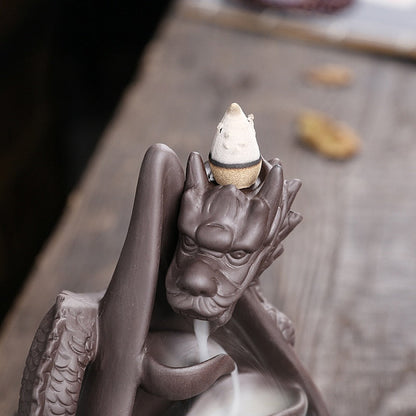 Dragon Cascading Ceramic Incense Cone Burner