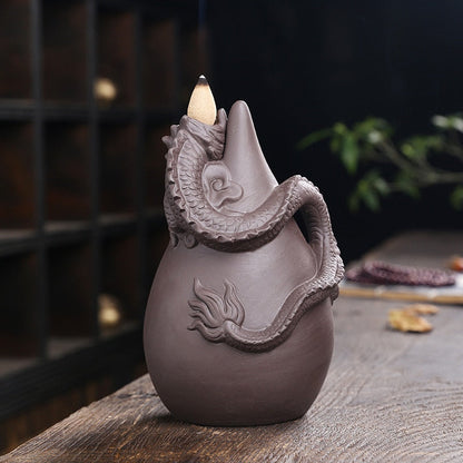 Dragon Cascading Ceramic Incense Cone Burner