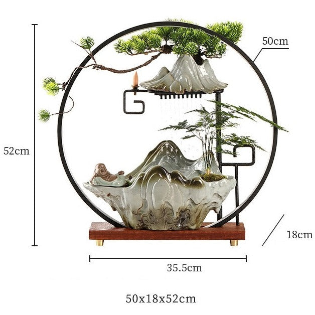 Zen Zen Swan Flowing Water Fountain Backflow Incense Burner