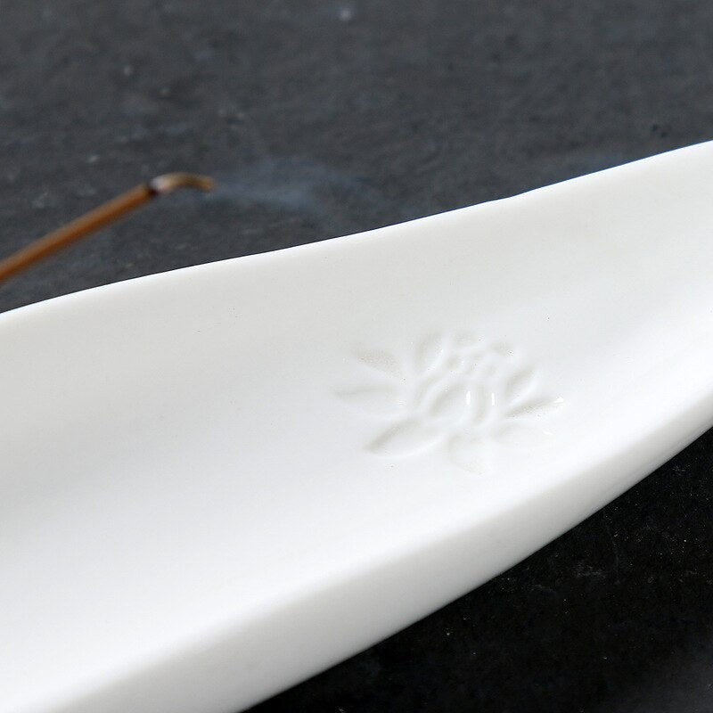 White Ceramic Incense Stick Holder Home Decoration
