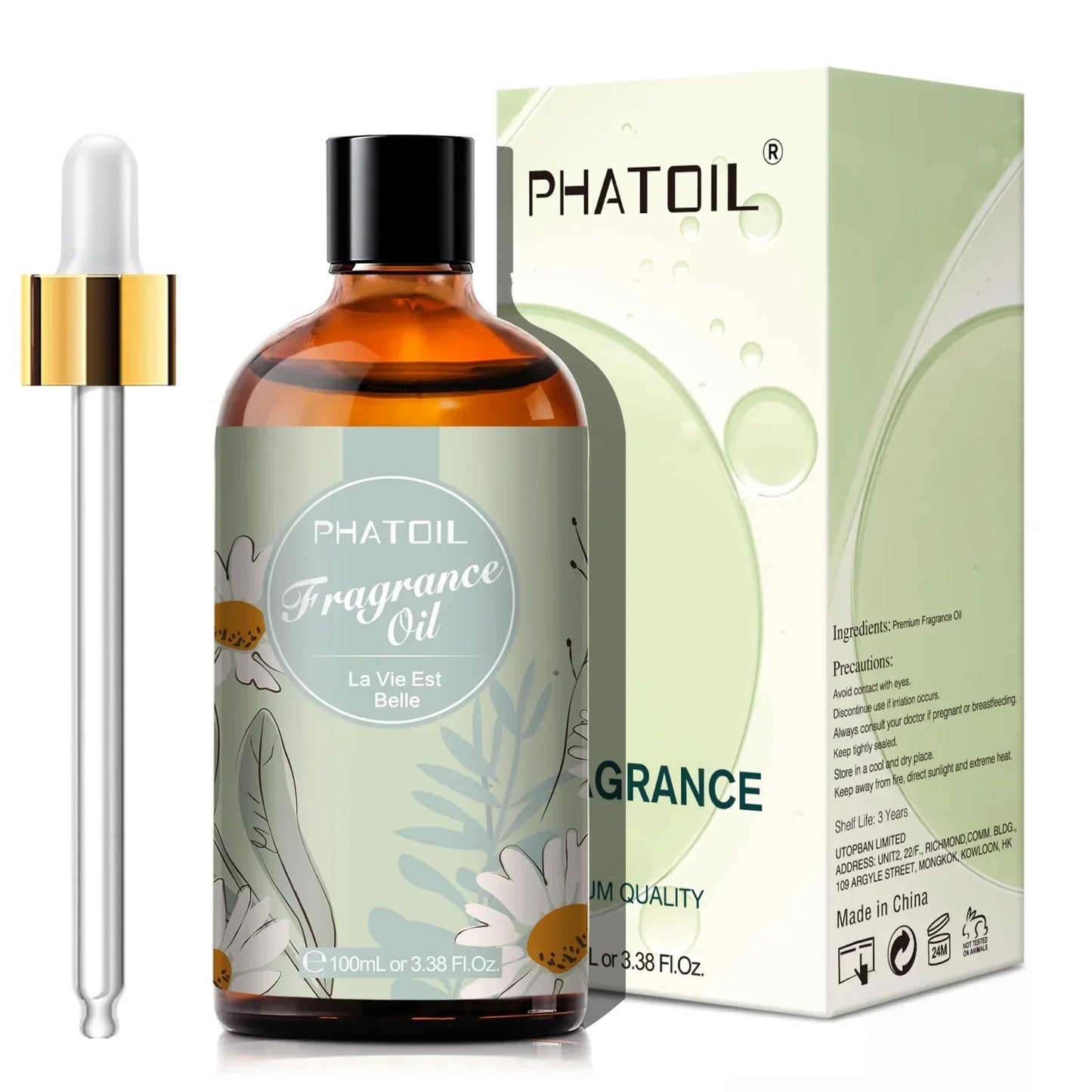 Phatoil 100ml Fragrance Oils With Droppers And Roll-On Bottles