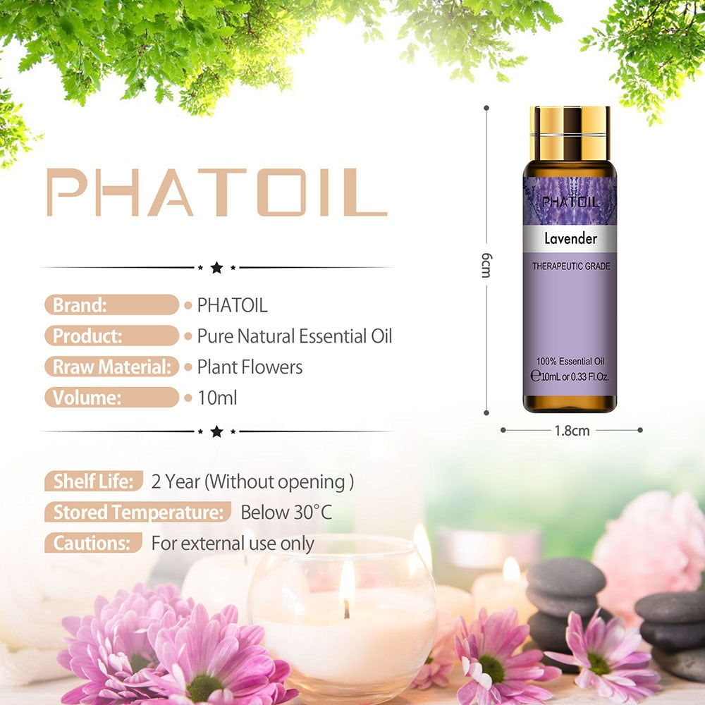 Phatoil 10ml Pure Natural Essential Oil with Dropper