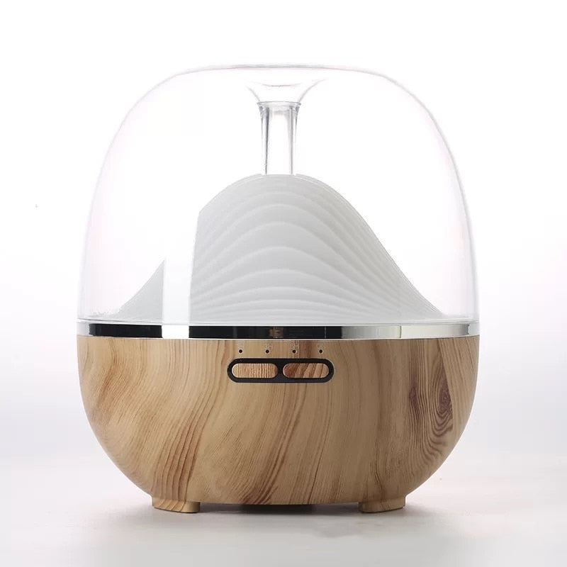 Wood Grain 600 ml Essential Oil Aroma Diffuser with 7 Color LED Lights
