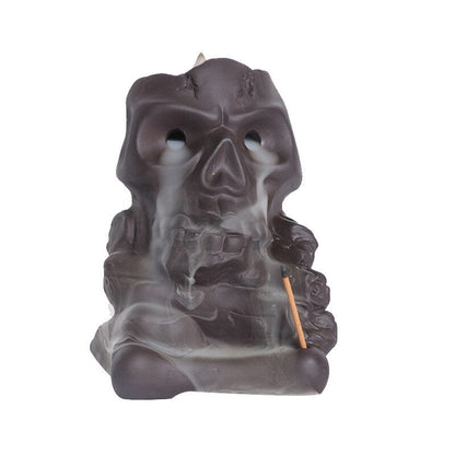 Halloween Skull Backflow Incense Burner Stick Holder