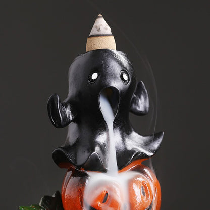Handmade Halloween Pumpkin Backflow Incense Burner Waterfall