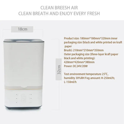 Large Capacity 5L High Life Touch Panel Cool Mist Ultrasonic Humidifier