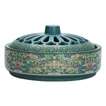Enamel Ceramic Incense Coil Burner Ornament