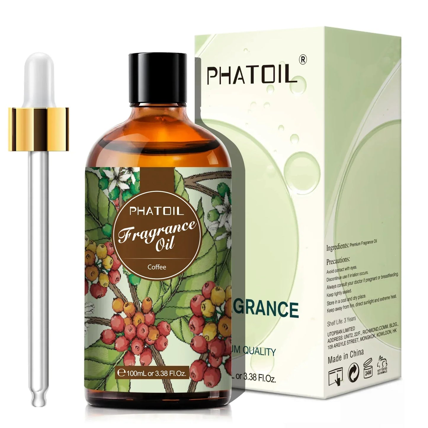 Phatoil 100ml Fragrance Oils With Droppers And Roll-On Bottles