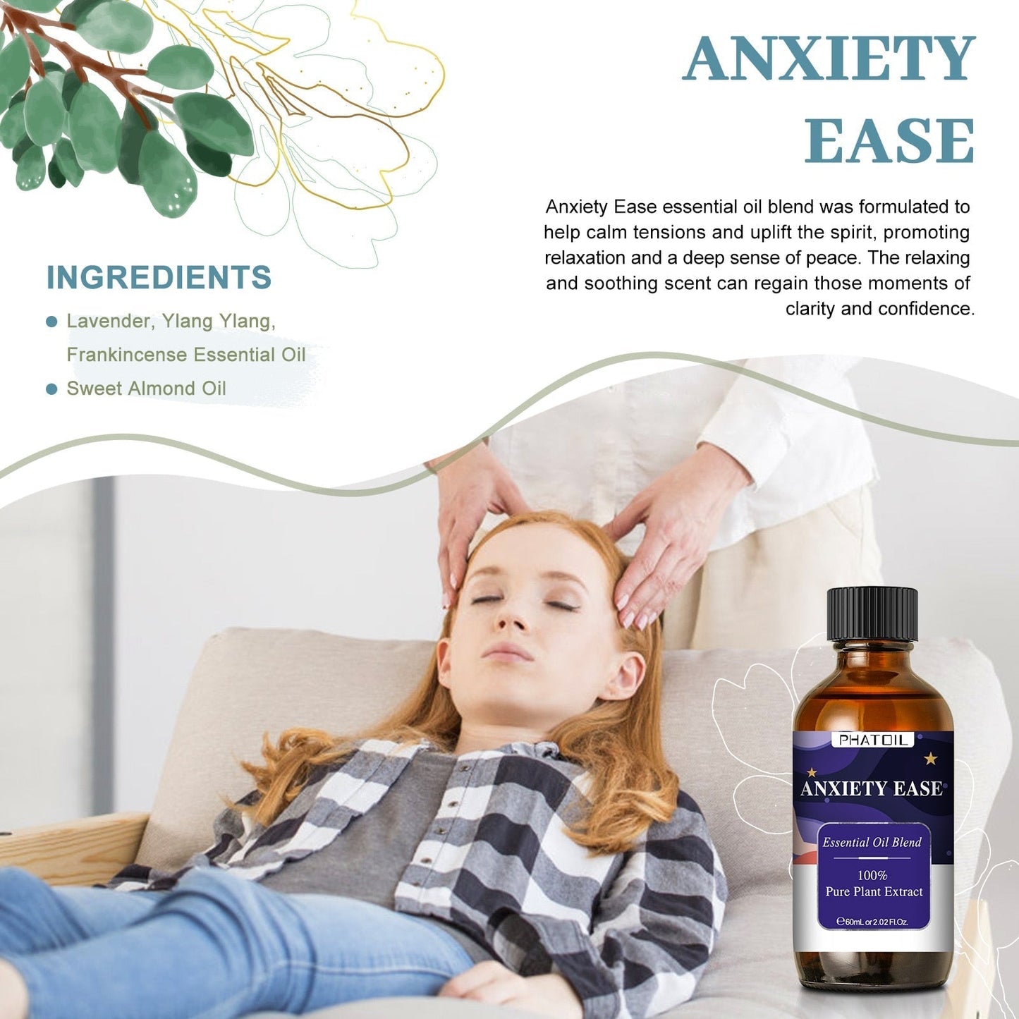 Phatoil 60ml Compound Essential Oil Pure Plant Extract With Dropper