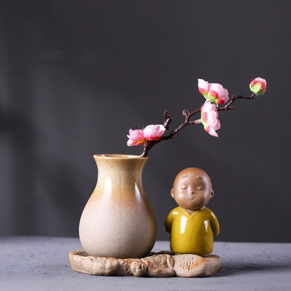 Little Monk with Zen Flowers