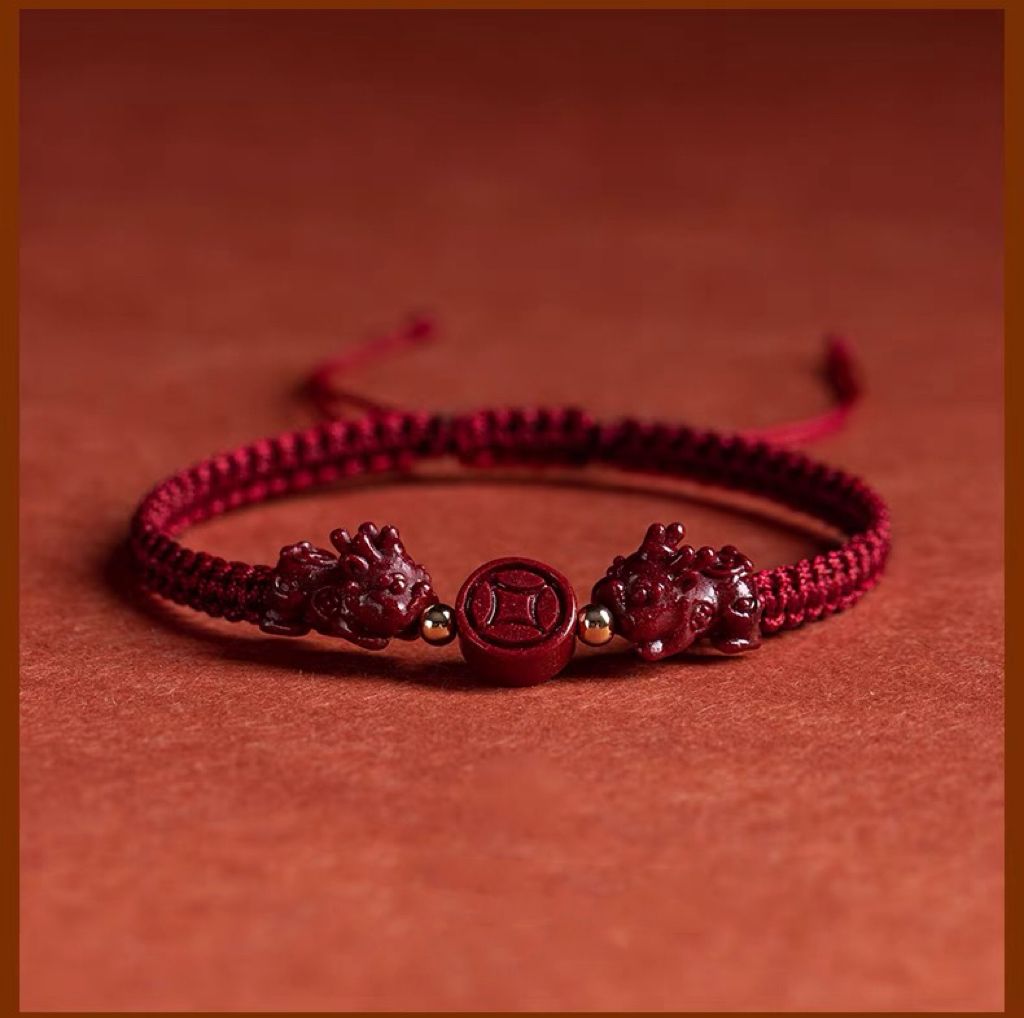 Lucky Feng Shui Pixiu Cinnabar Bracelet