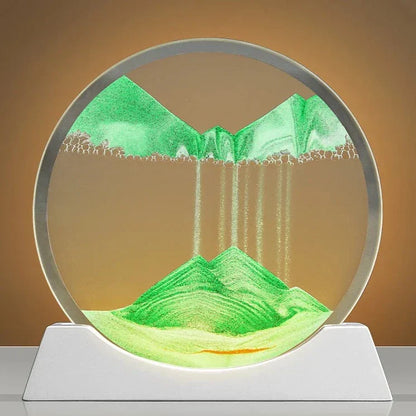 3 Color USB Moving Sand Art LED Round Table Lamp