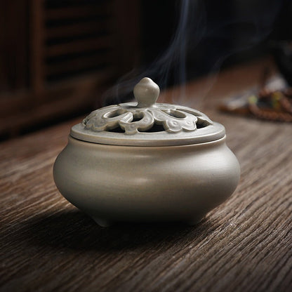 7-Color Retro Ceramic Incense Coil Burner Decoration