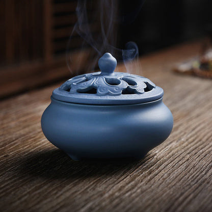 7-Color Retro Ceramic Incense Coil Burner Decoration