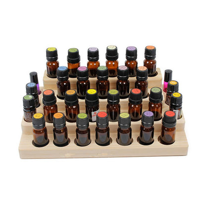Natural Wood Essential Oil Display Stand Holder Storage Organizer For 30 Slots 5-15ml Bottles