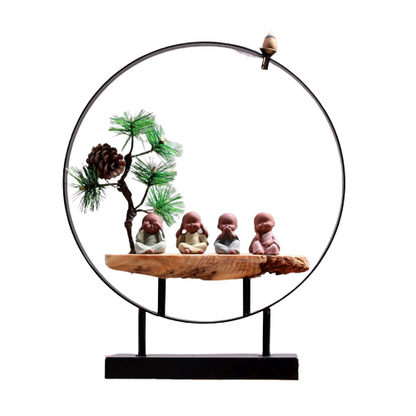 Sitting Monks Big Backflow Incense Burner