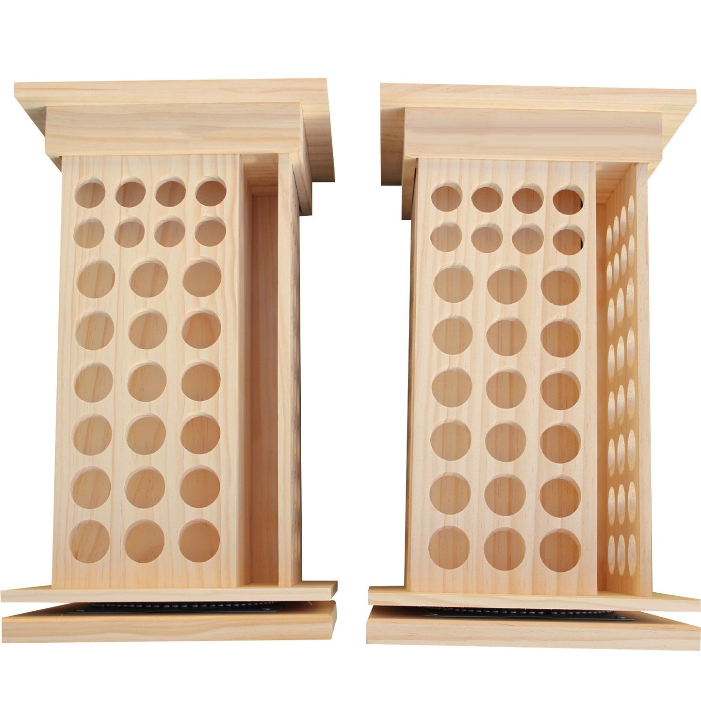 125 Hole Rotatable Essential Oil Bottle Holder Wooden Display Stand Storage