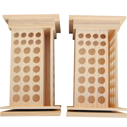 125 Hole Rotatable Essential Oil Bottle Holder Wooden Display Stand Storage