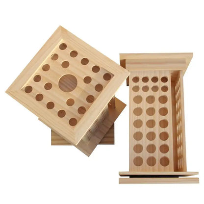 125 Hole Rotatable Essential Oil Bottle Holder Wooden Display Stand Storage