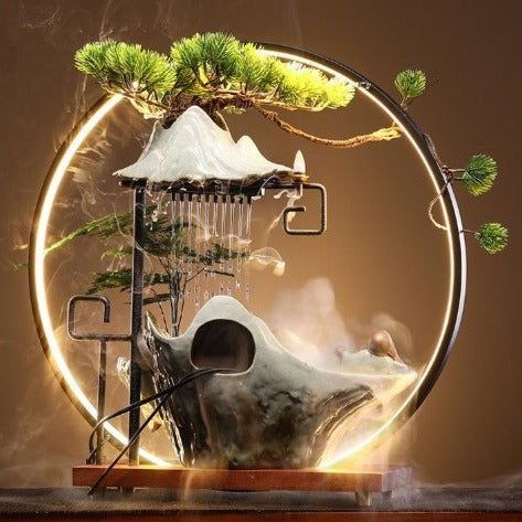 Zen Zen Swan Flowing Water Fountain Backflow Incense Burner