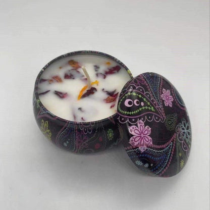 Natural Soy Wax Aromatherapy Candles With Dried Flowers