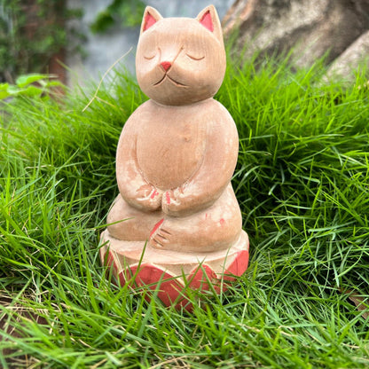 Luci Cat - Yoga Cat Statue | Meditating Cat Statue