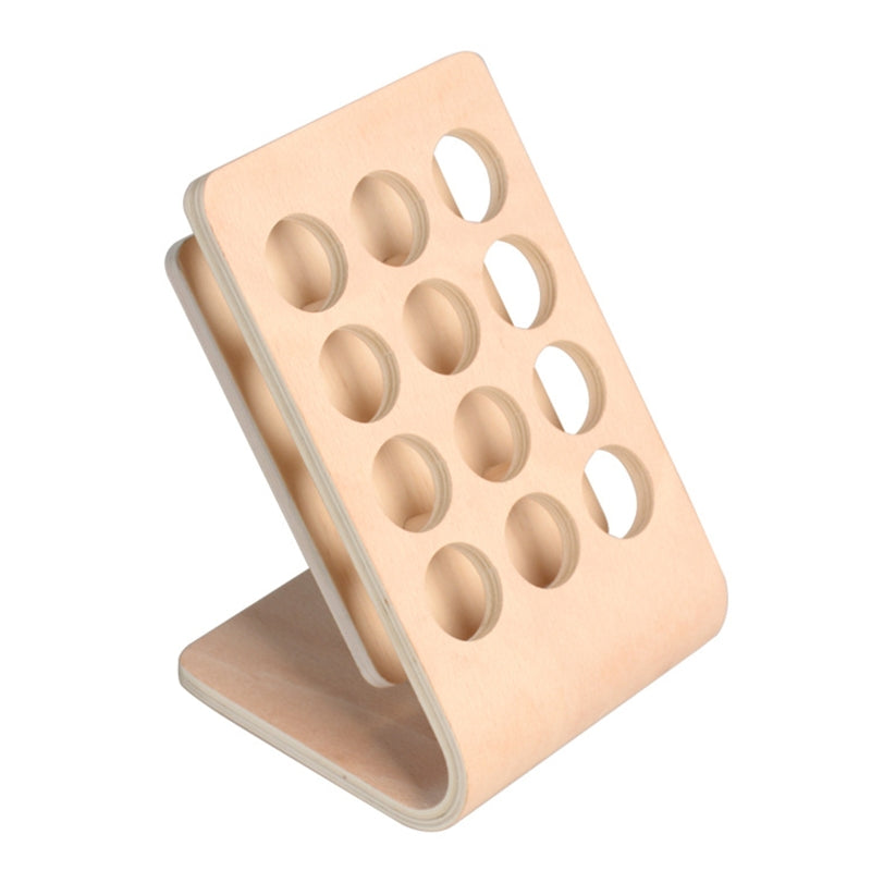 12 Holes Wooden Essential Oil Display Stand Tabletop Holder