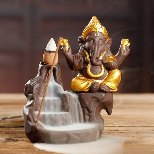 Ganesha Elephant Backflow Backflow Incense Burner