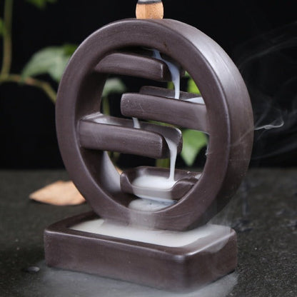 Tata Round Backflow Incense Burner Waterfall