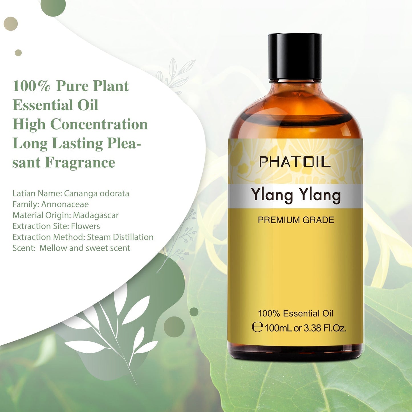 100ml Phatoil Pure Natural Essential Oil With Dropper